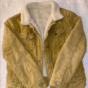 Brandy Melville corduroy jacket with fur lining
